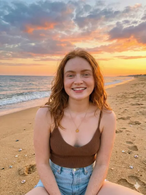 Golden Hour Beach Smile