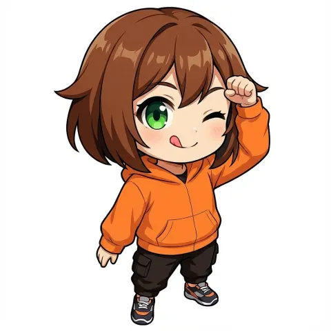 Chibi Character Tehepero Pose