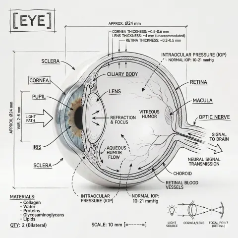 Eye Technical Anatomy Infographic