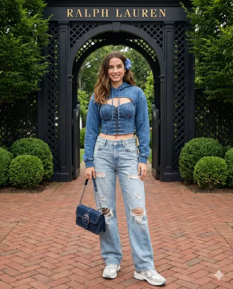 Y2K Denim Girl Garden Shoot
