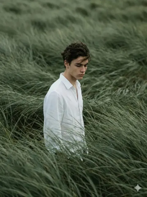 Solitary Portrait in Wind