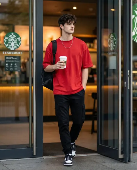 Urban Coffee Shop Fashion Portrait