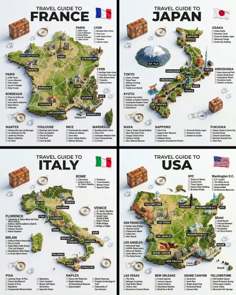 3D Travel Guide Infographic Design