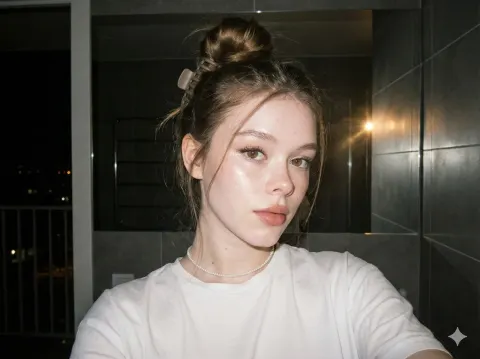 Dreamy Flash Selfie Portrait