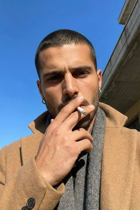 Urban Smoker Portrait Sky