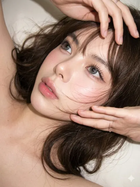 Y2K Flash Beauty Portrait Close-Up