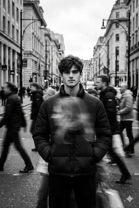 Cinematic B&W Street Portrait