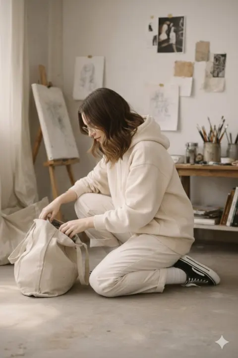 Art Studio Girl Casual Portrait