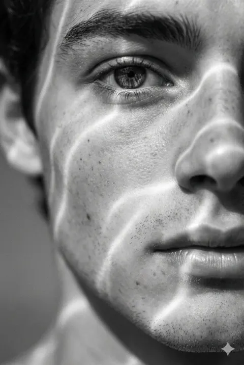 Surreal Monochrome Portrait Light