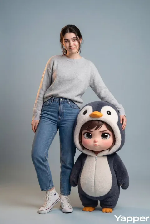 Hyper-Realistic Cute Penguin Character