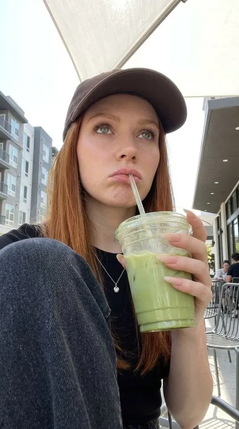 Stylish Woman Cafe And Car Portrait