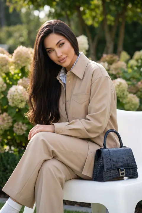 Elegant Garden Fashion Portrait