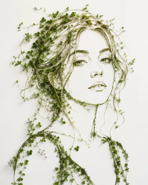 Vine Portrait Art Minimalist Botanical