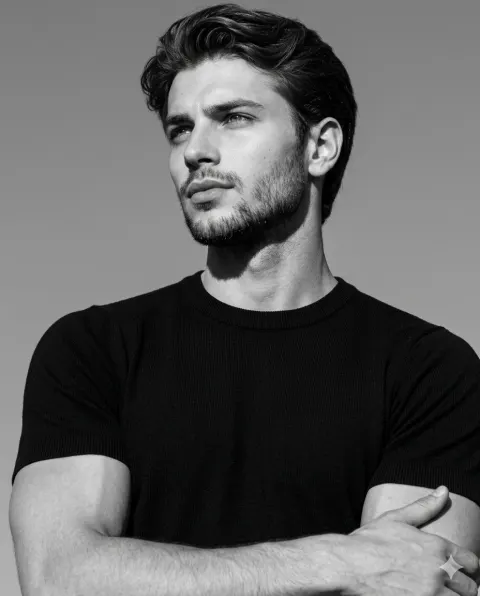 Ultra-Realistic Black and White Portrait
