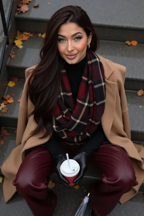 Cinematic Autumn Rain Fashion Portrait