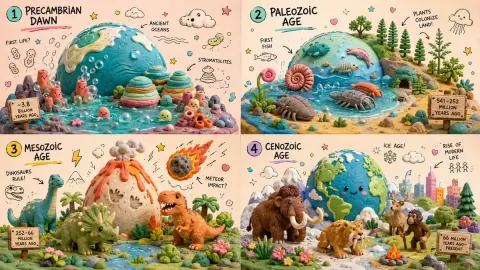 Earth's 4 Epochs Toy Art