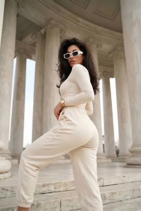 Classical Colonnade Fashion Portrait