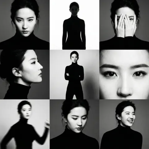 High Contrast B&W Portrait Grid