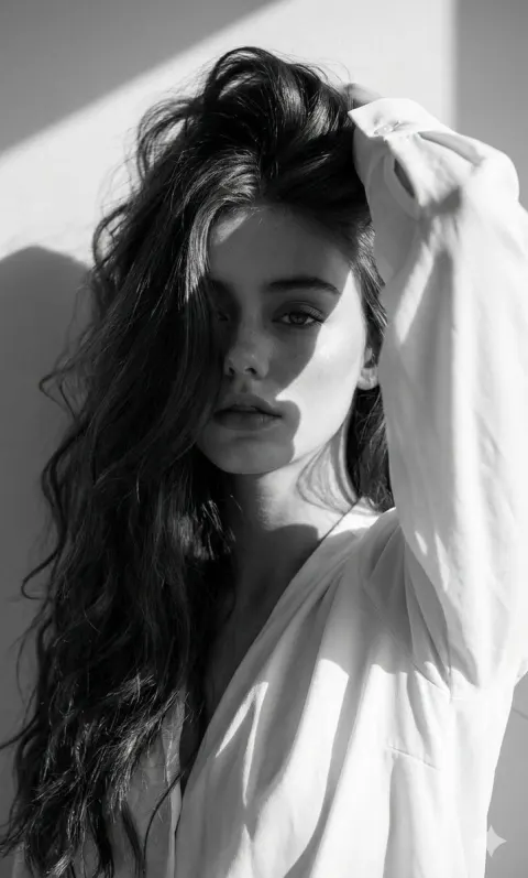 Dramatic Monochrome Fashion Portrait