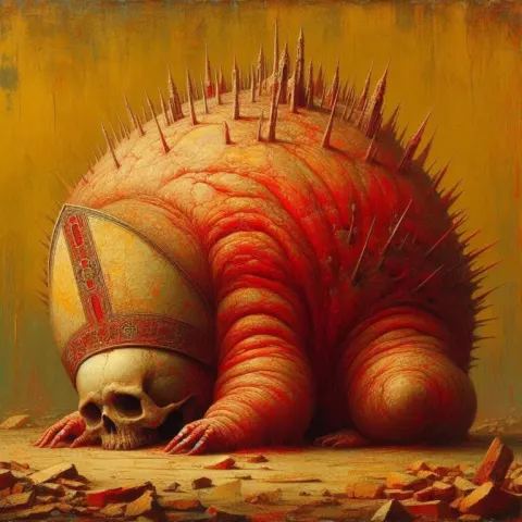 Surreal Anatomy Art in Red