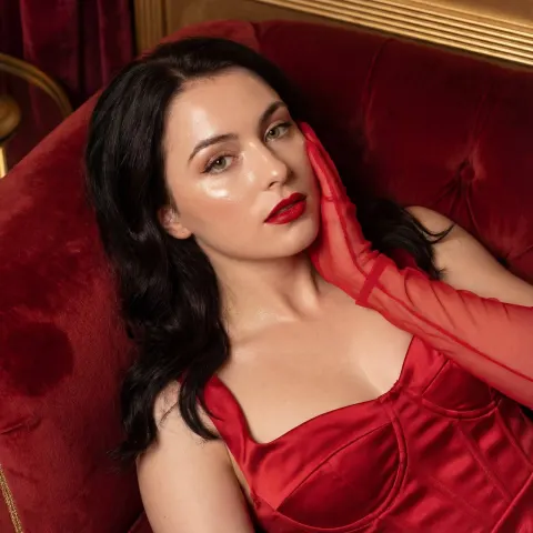 Luxurious Red Dress Cinematic Portrait