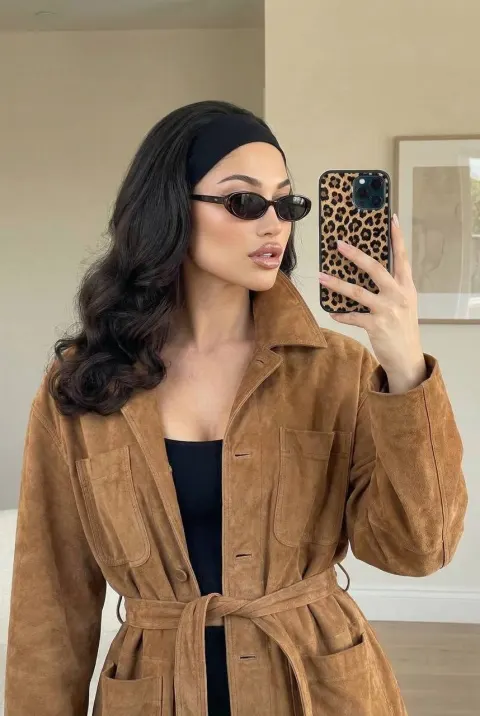 Suede Jacket Mirror Selfie Portrait