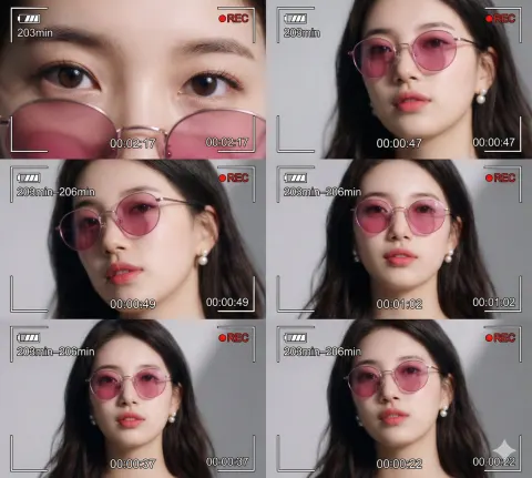 Dreamy Pink Lens Gen Z Portrait Collage