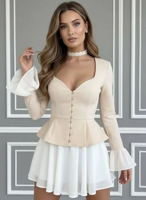 Cream Fashion Portrait Studio Glamour