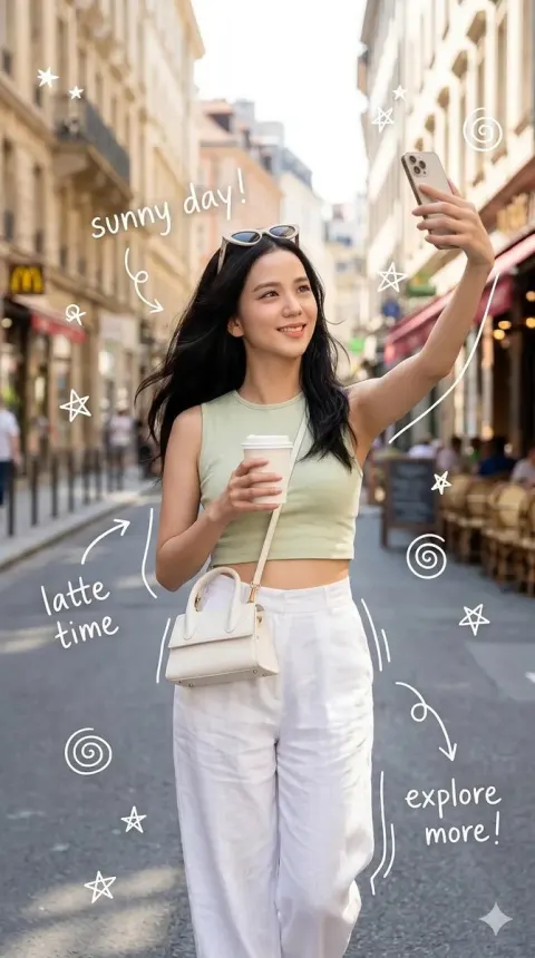 Chic European Street Selfie