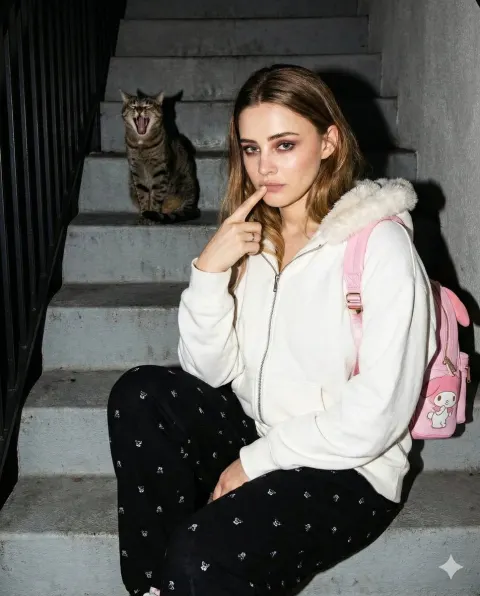 Cat Steals Spotlight Night