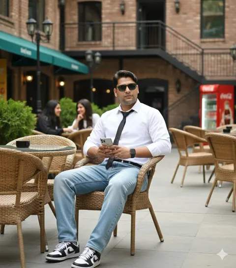 Stylish Man at Outdoor Café