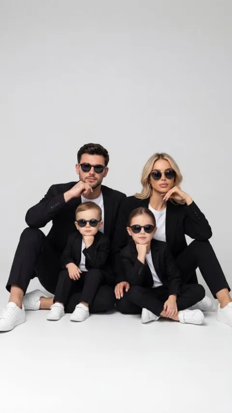 Minimalist Family Studio Portrait