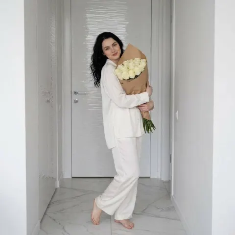 White Roses Pajama Portrait