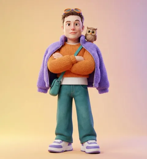 Cute Trendy 3D Character Design