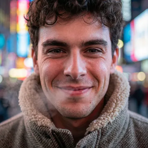 Neon Winter Night Portrait