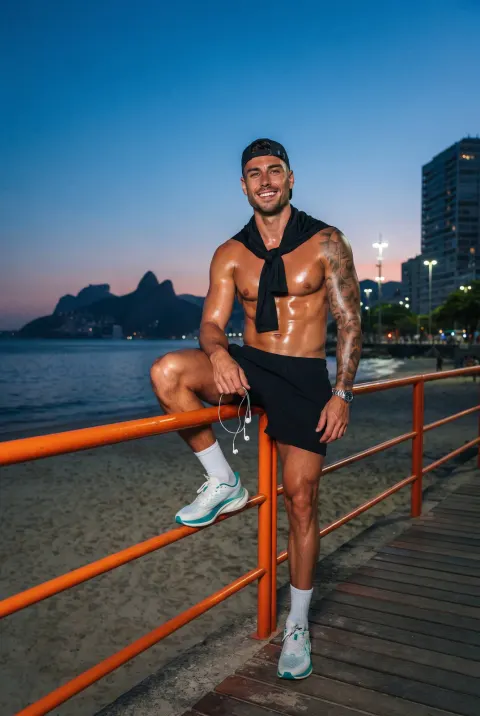 Dusk Beachfront Athlete Portrait