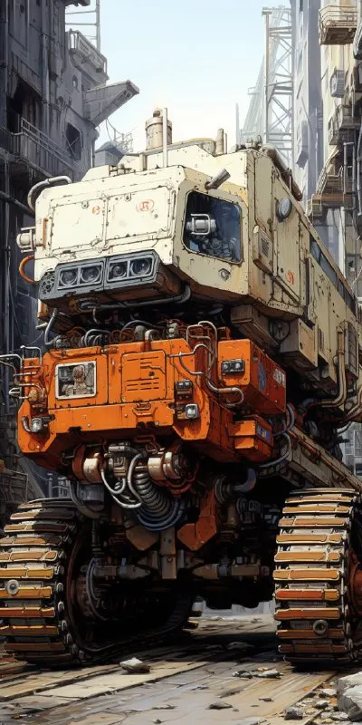 Many Eyed Mining Truck Manga Industrial Comic Art