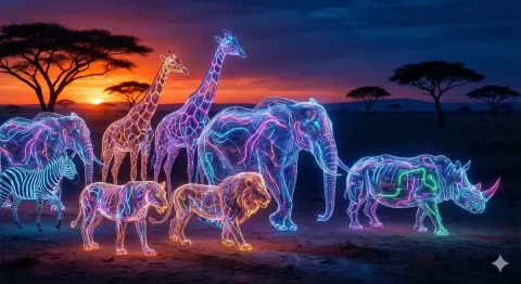 Neon Glass Savannah Dreams