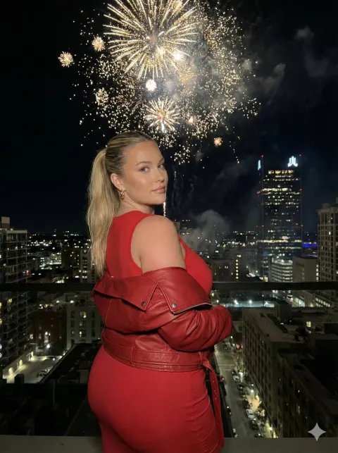 Stylish Night with Fireworks