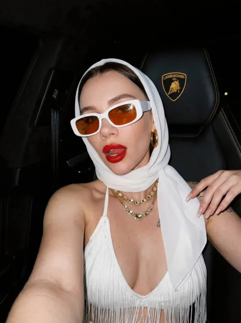 Stylish Woman In Lamborghini Interior
