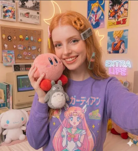 Retro Anime Gamer Girl Bedroom Vibes