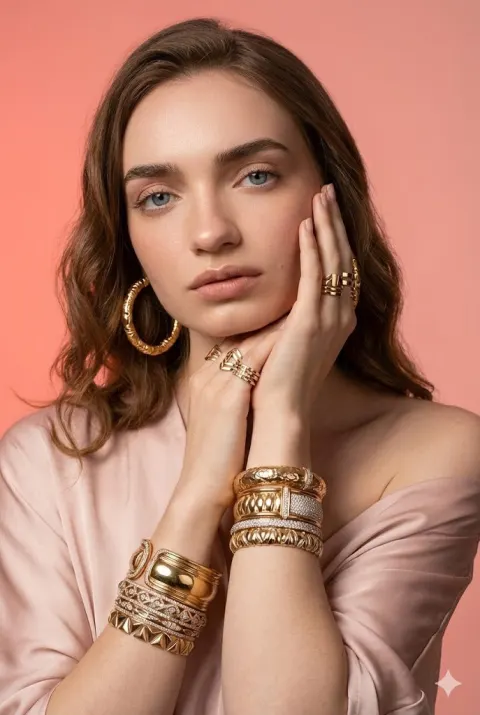 Luxury Gold Diamond Fashion Portrait