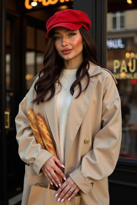 Parisian Red Beret Beauty