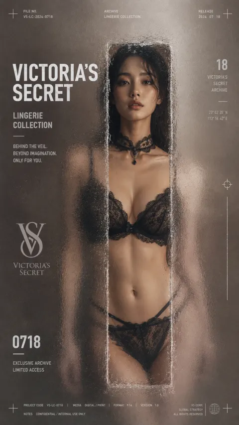 frosted glass poster of Victoria’s Secret