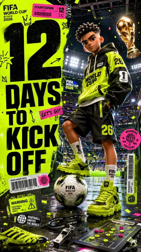 acid-lime 3D lab poster of World Cup