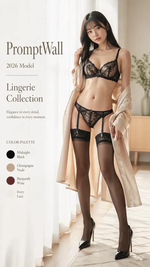 lingerie advertisement poster of sexy model