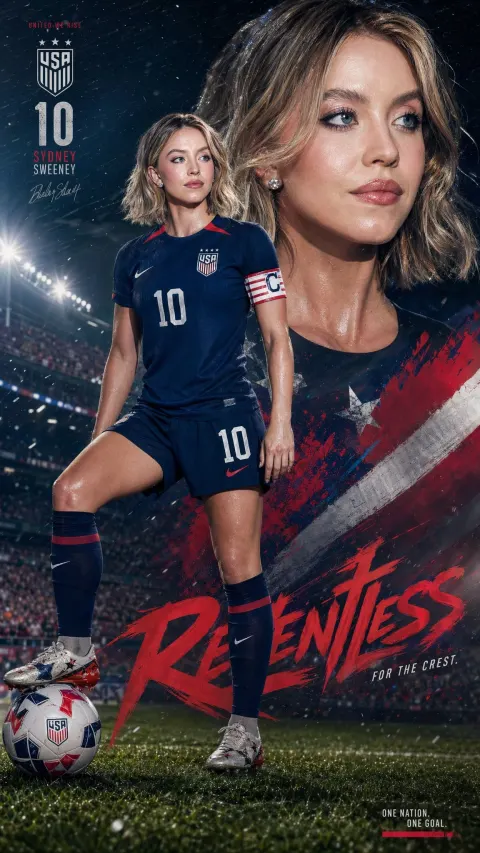 Cinematic football poster of celebrity