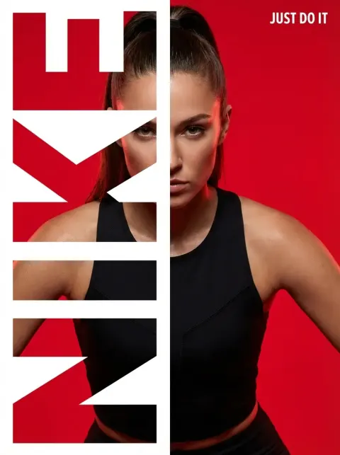 High-fashion editorial typography poster of Nike
