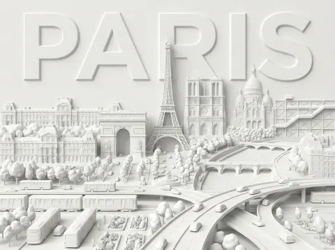 Bas-relief poster of Paris
