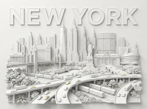 Bas-relief poster of New York